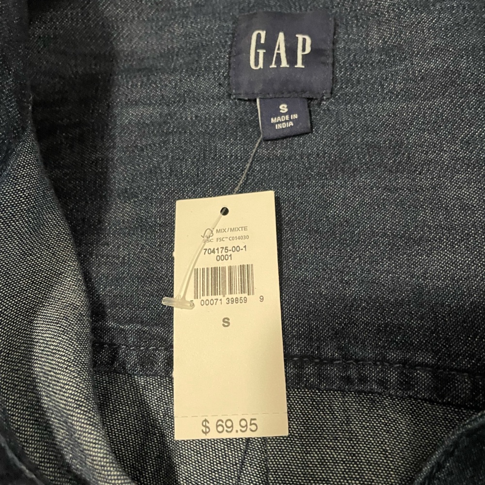 #054, Gap long sleeve dark denim dress, NWT, size S - Picture 4 of 4